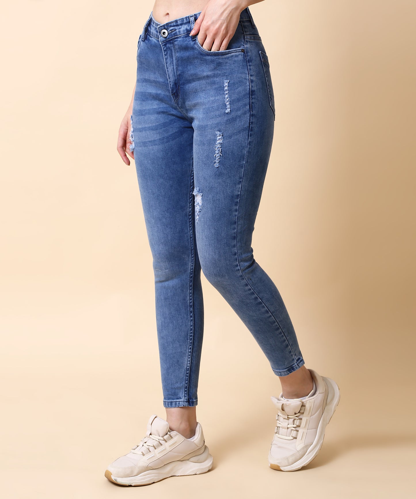 Women Skinny Light Blue Denim Jeans