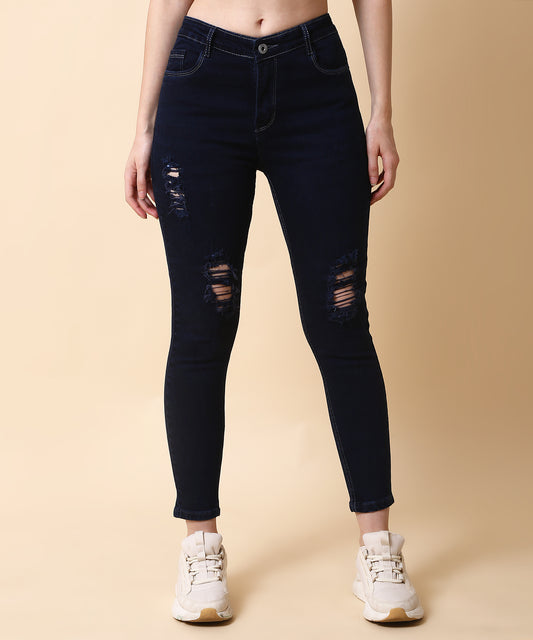 Women Dark Blue Skinny Denim jeans