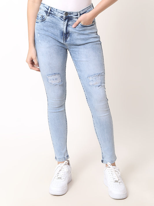Women Skinny Classy Light Blue Jeans
