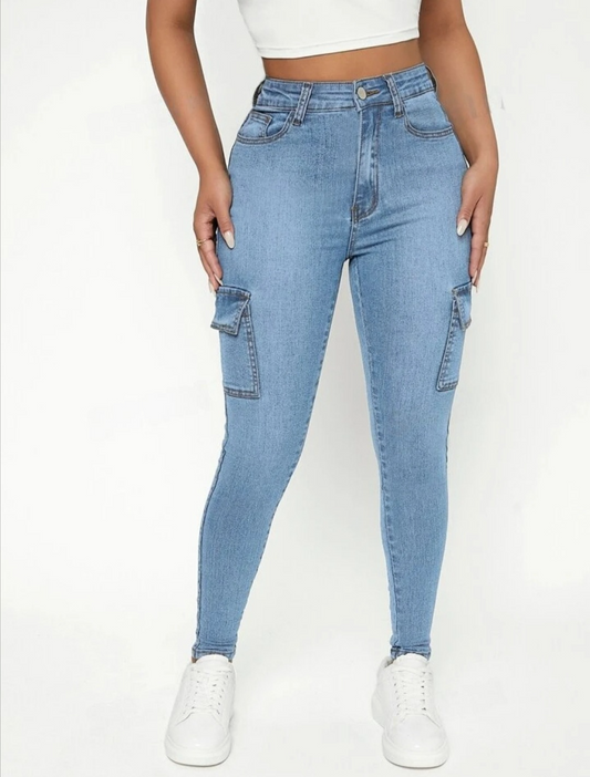 Women Six Pocket Skinny Jeans